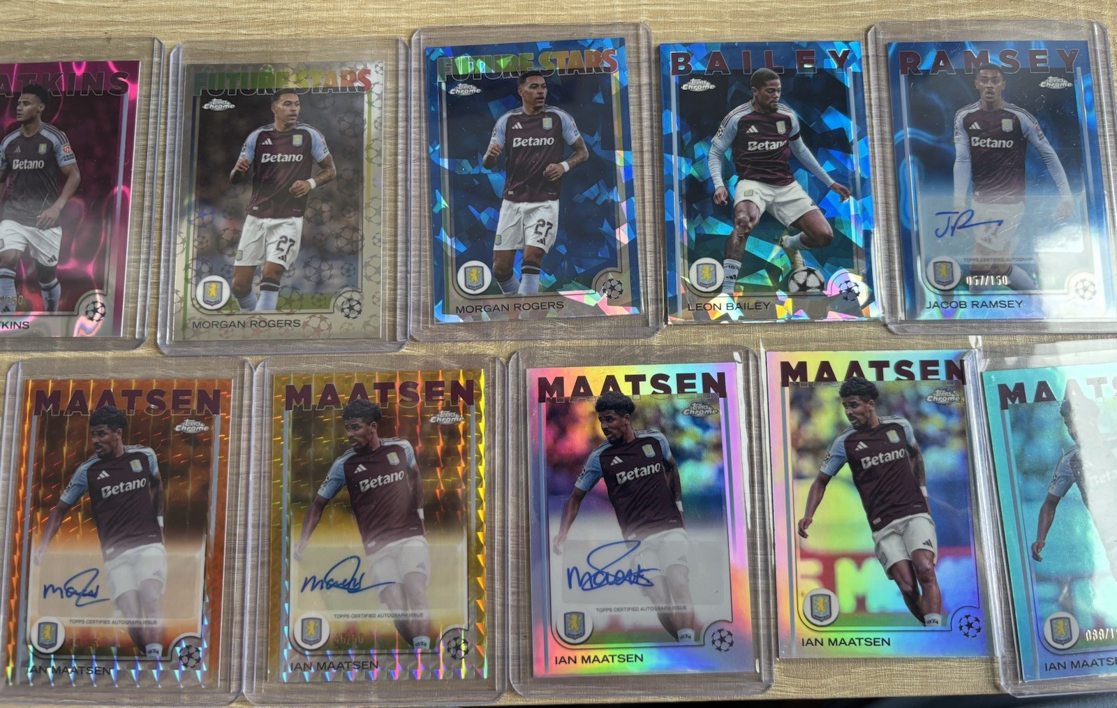 Aston Villa Topps Chrome UCC Bundle Numbered Auto And Numbered for sale on Ebay
