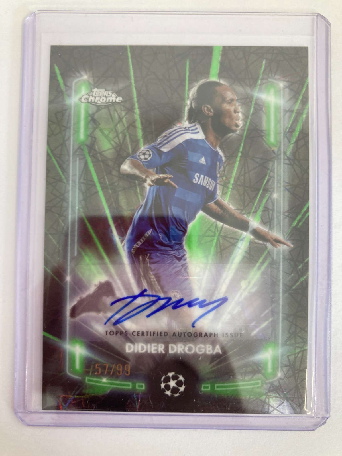 TOPPS CHROME 2025 DIDIER DROGBA CHELSEA BLACK LAZER AUTO 057/099. for sale on Ebay
