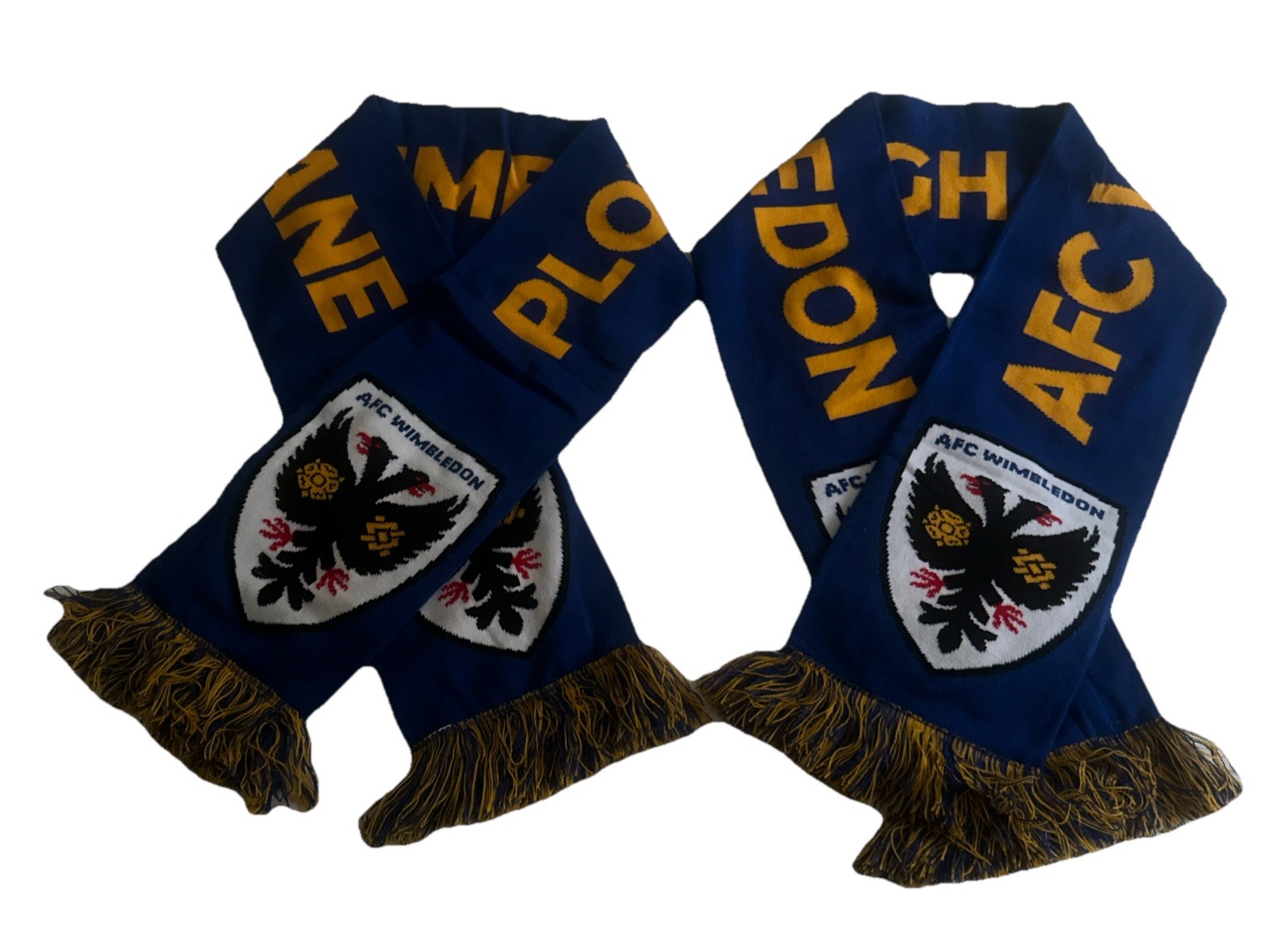 Bundle Of 2 AFC Wimbledon Plough Lane Scarves Adult Size Both New And Unworn for sale on Ebay
