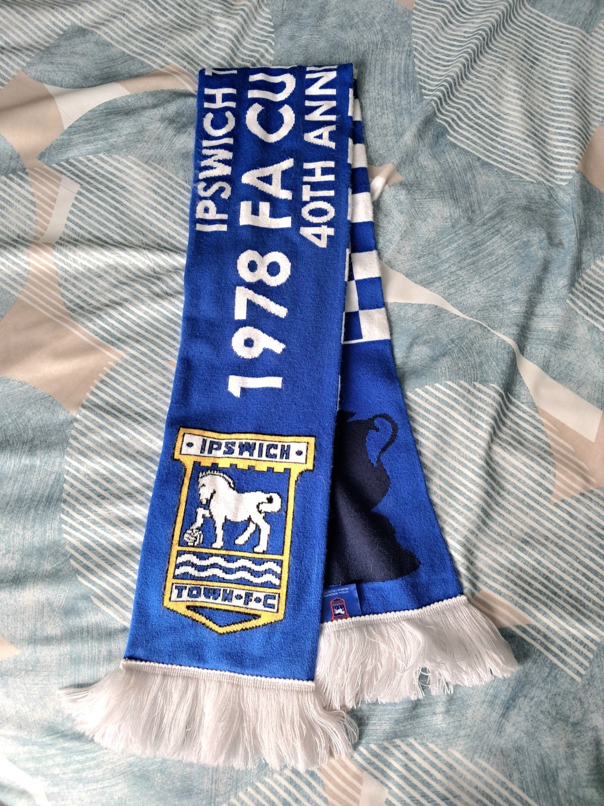 Ipswich Town Football Scarf from 2018 40th Anniversary F.A Cup Win Wembley 1978 for sale on Ebay