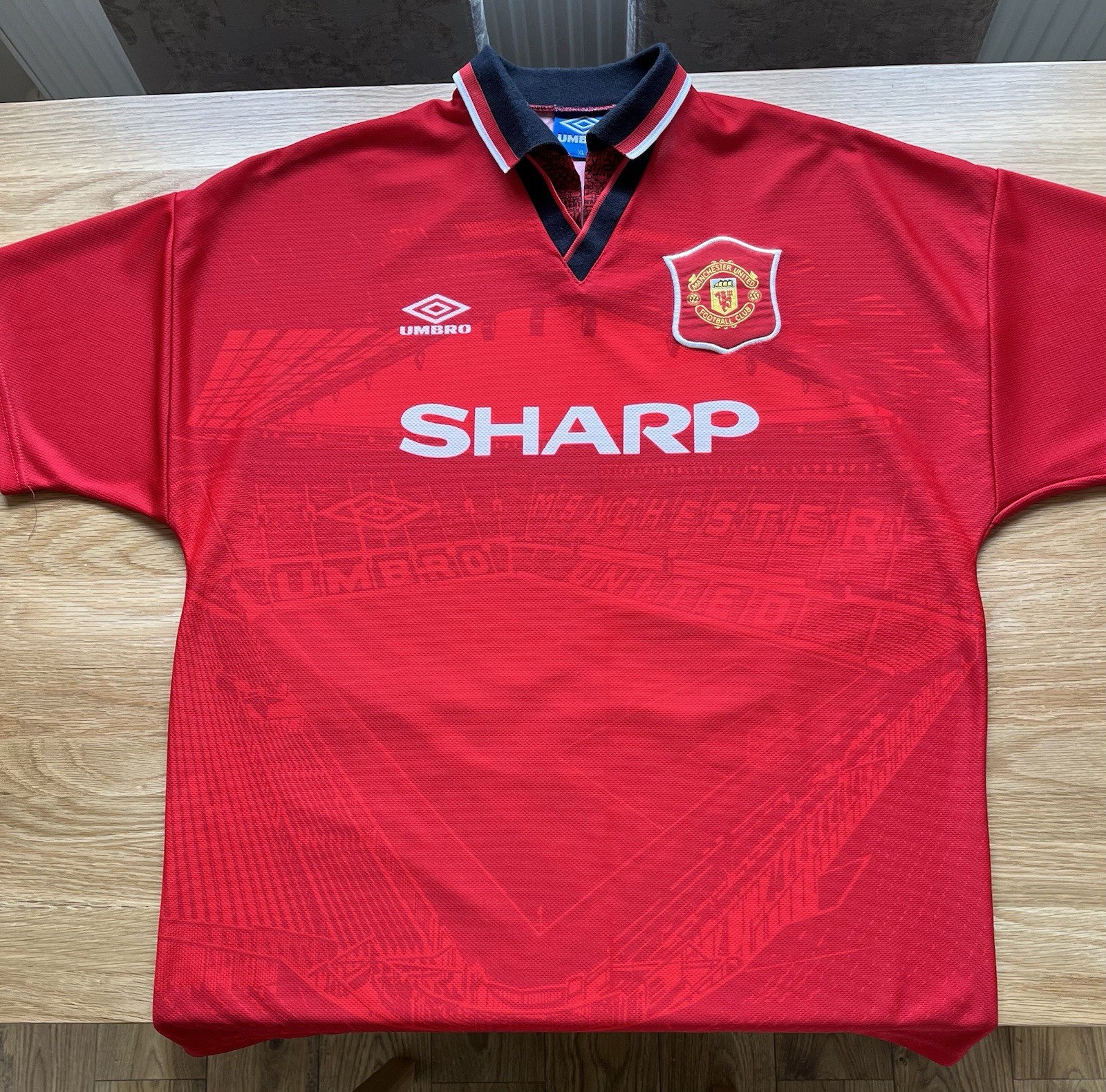 ORIGINAL AUTHENTIC UMBRO  MANCHESTER UNITED HOME  SHIRT 94/95  95/96  SIZE XL for sale on Ebay