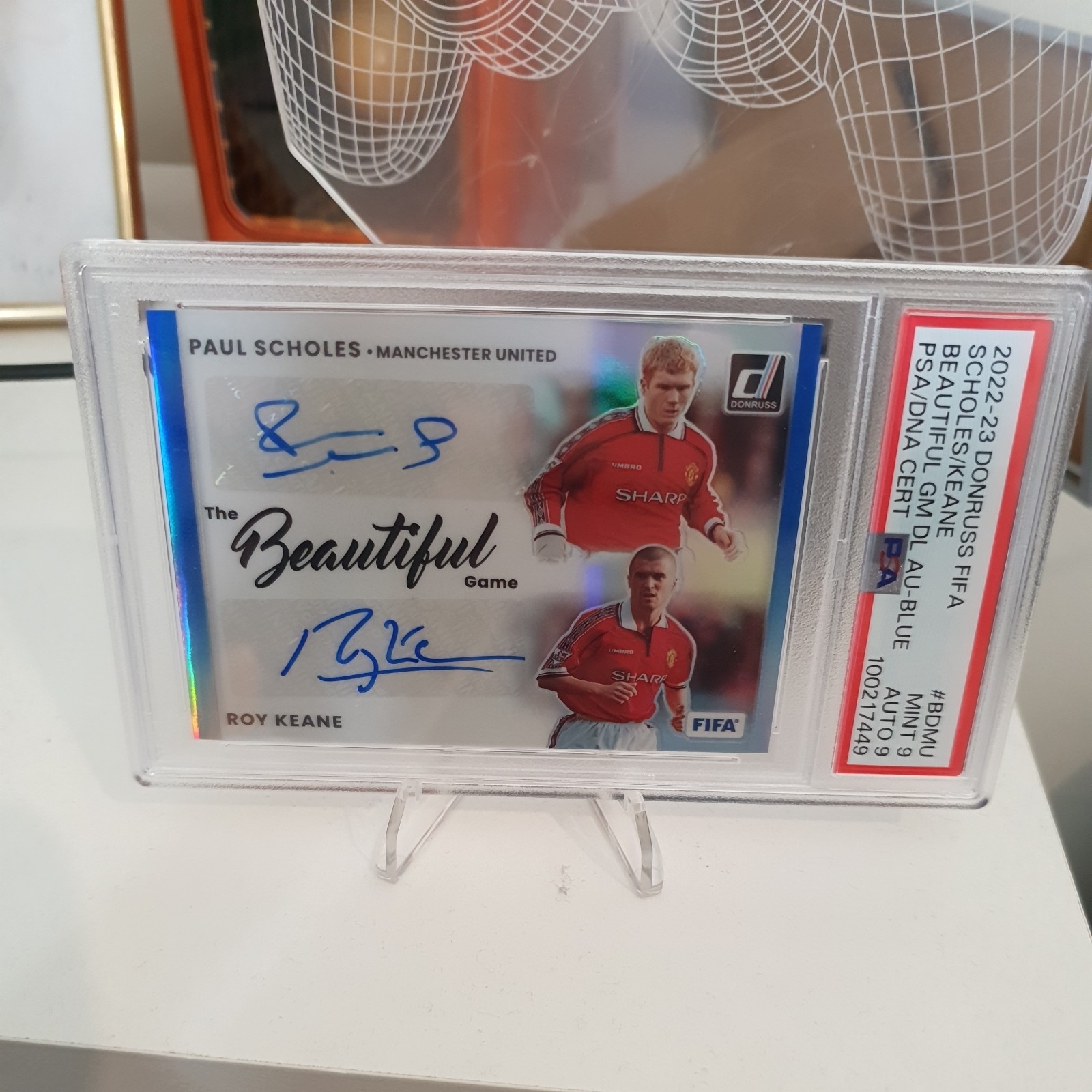 2022-23 Donruss Manchester United Scholes/Keane Dual Auto /5 PSA 9 for sale on Ebay