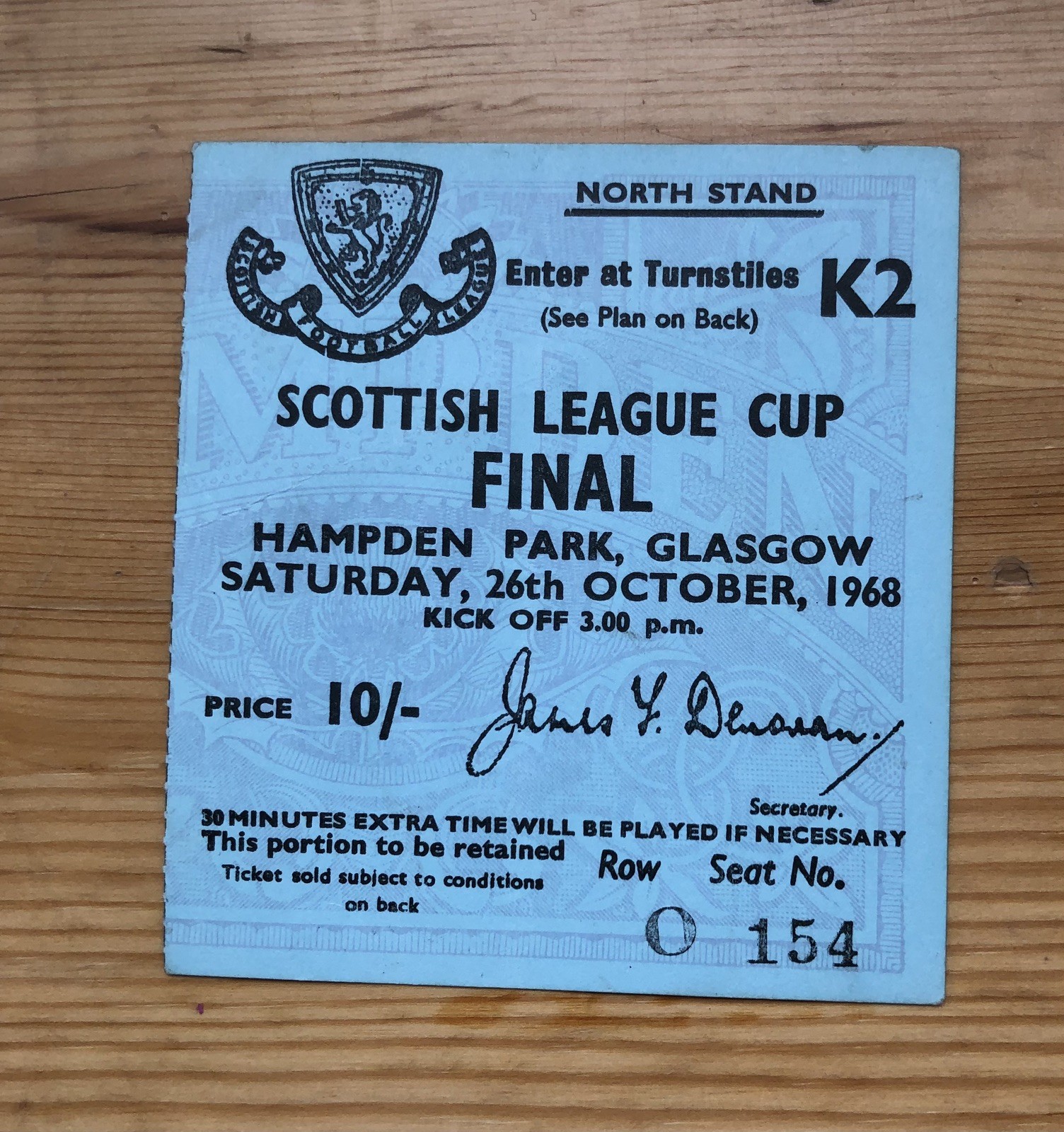 SCOTTISH LEAGUE  CUP FINAL  TICKET 1968 HIBERNIAN v CELTIC for sale on Ebay