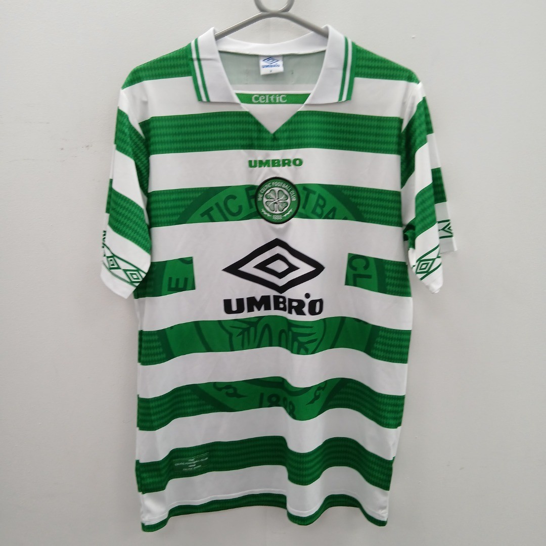Celtic FC 1997-99 Men's Home Shirt Size M Green White Umbro Vintage RMF23-SM for sale on Ebay