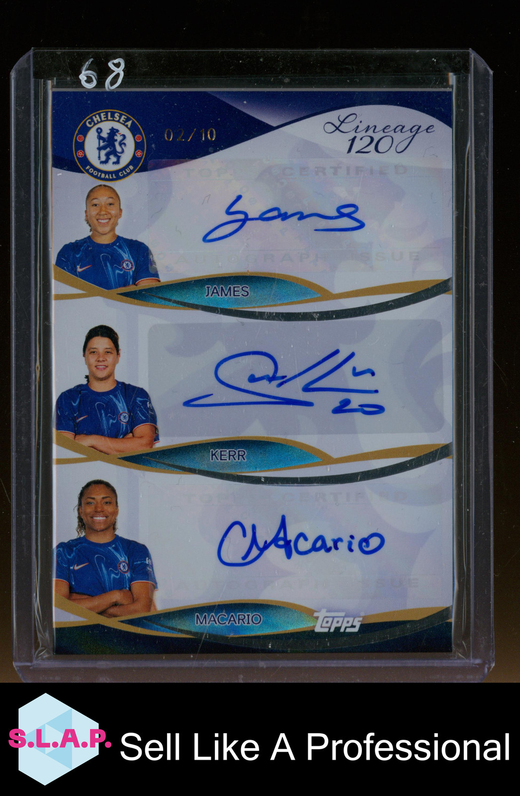 TRIPLE AUTO JAMES KERR MACARIO /10 TOPPS CHELSEA FC 120 YEARS ANN. LP-WO 2024/25 for sale on Ebay