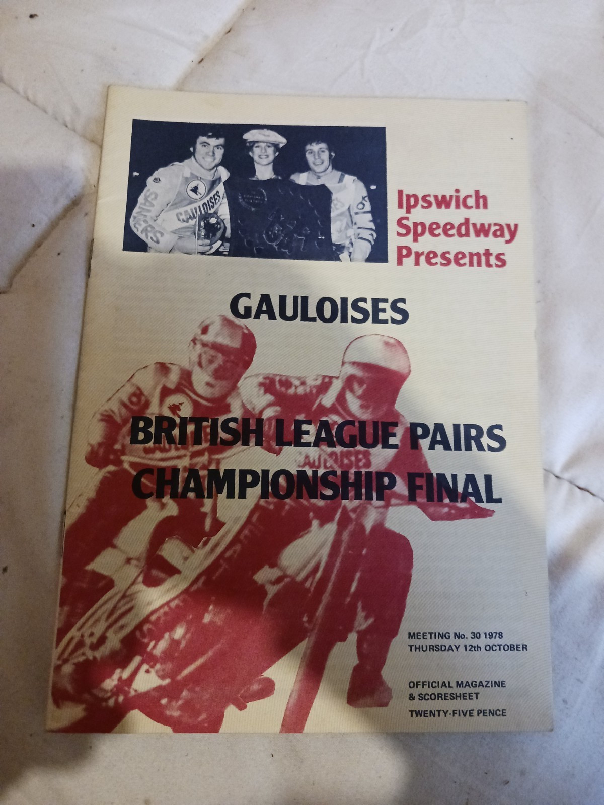 Gauloises Best Pairs Championship Final @ Ipswich 12/10/78 blank Programme good for sale on Ebay