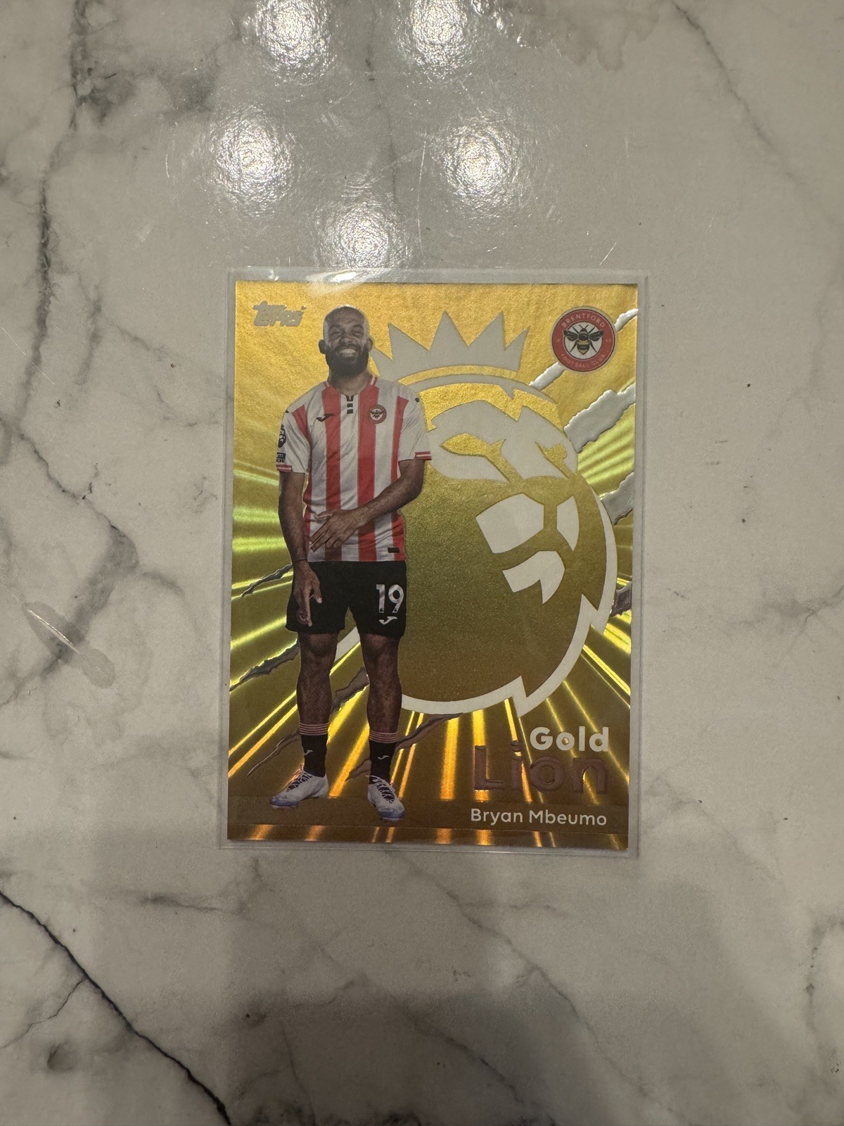 TOPPS PREMIER LEAGUE 2026 BRYAN MBEUMO GOLD LION INSERT BRENTFORD 2025/26 for sale on Ebay