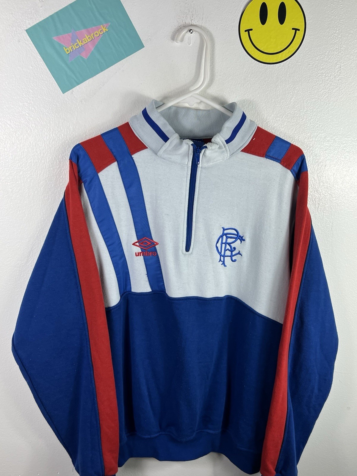 MENS VINTAGE UMBRO RANGERS FC FOOTBALL  SWEATSHIRT SIZE LARGE 99p START for sale on Ebay