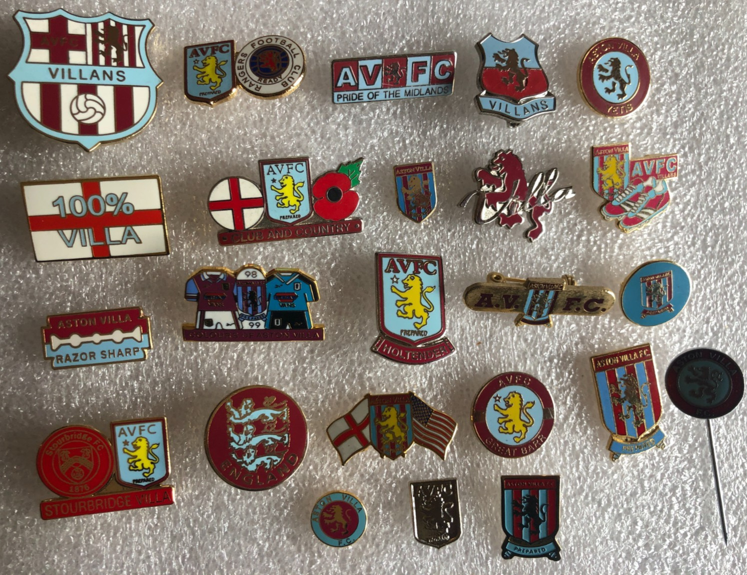 COLLECTION OF 24 ASTON VILLA  ENAMEL PIN BADGES for sale on Ebay