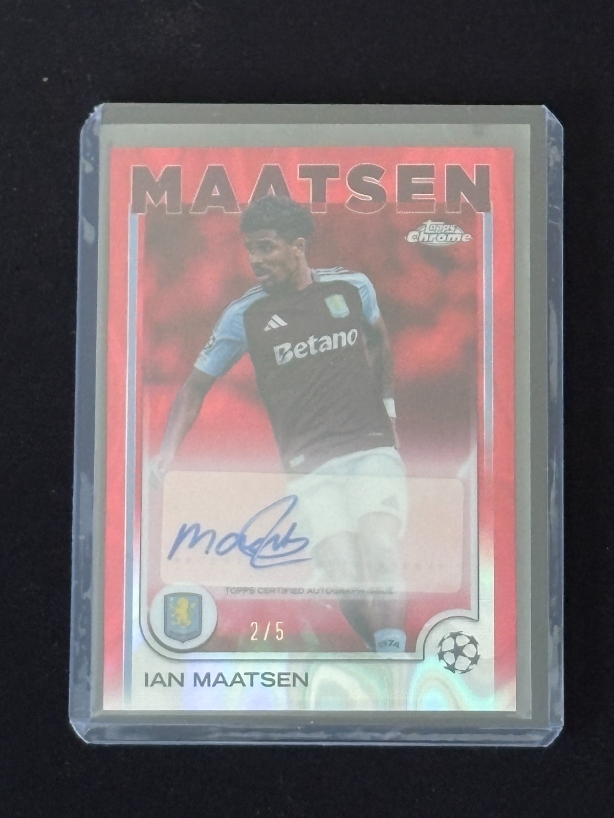 2024 Topps Chrome UCC IAN MAATSEN 2/5 Red Aston Villa SSP Auto Trading Card for sale on Ebay