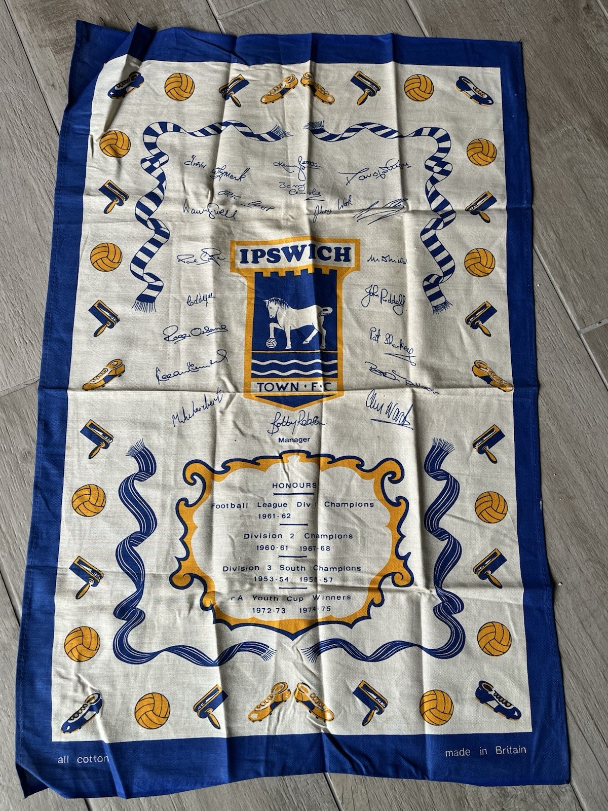 Ipswich Town 1970’s Tea Towel for sale on Ebay