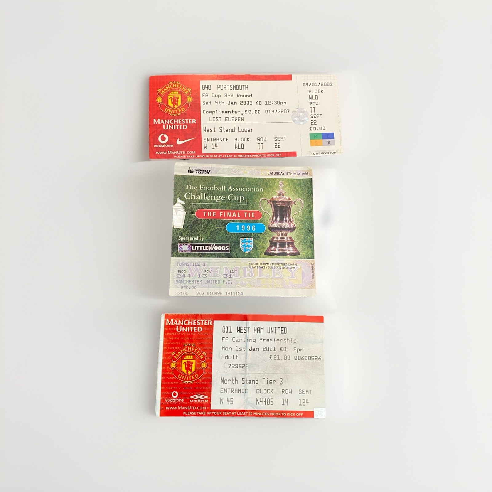 Manchester United Used tickets .. Inc Cup Finals for sale on Ebay