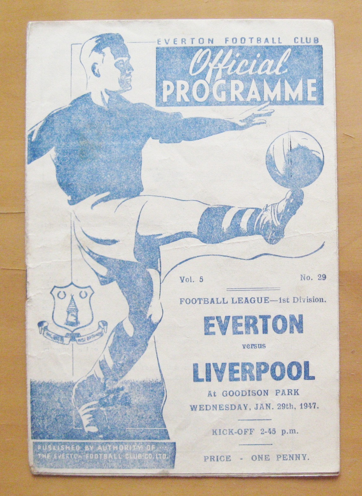 EVERTON v LIVERPOOL 1946/1947 *Good Condition Football Programme* for sale on Ebay