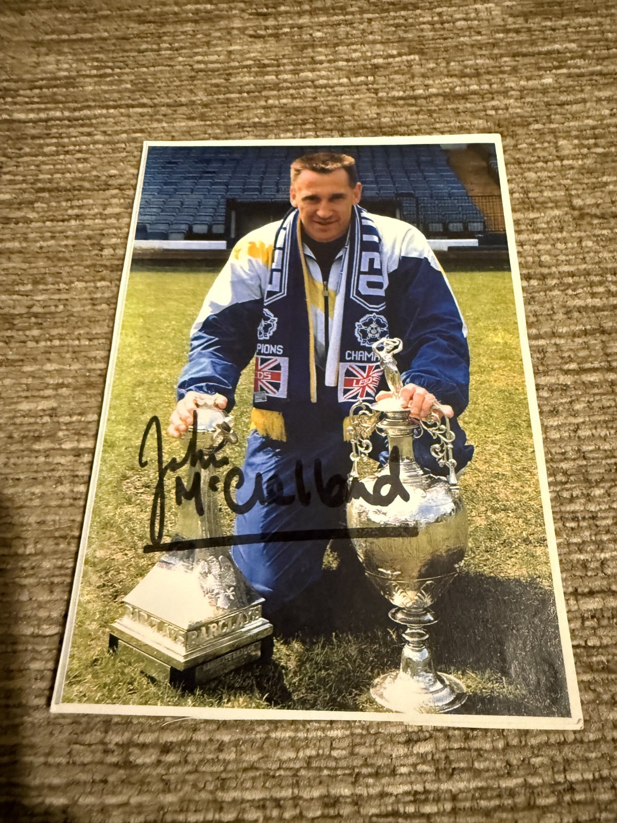 JOHN MCCLELLAND 1992 SIGNED LEEDS UNITED PHOTO AUTOGRAPH UTD for sale on Ebay