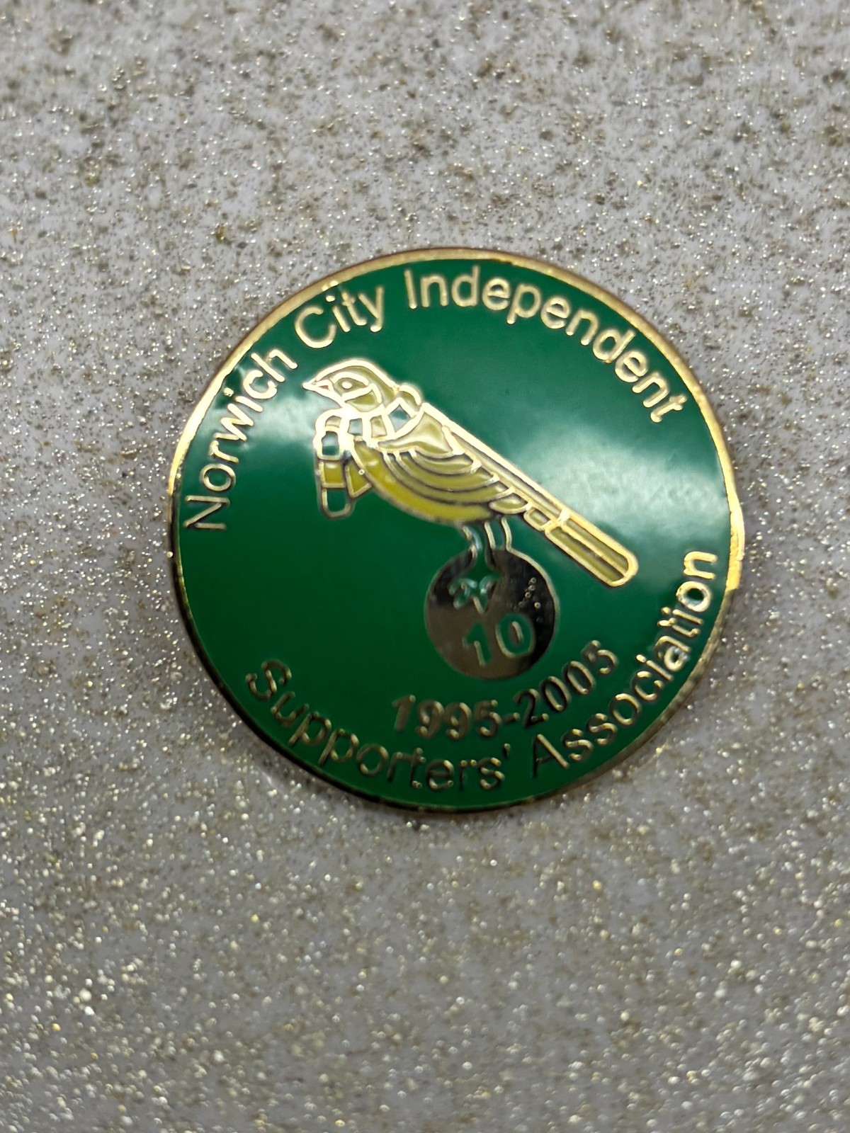 Norwich City Independent Supporters Association commemorative badge for sale on Ebay