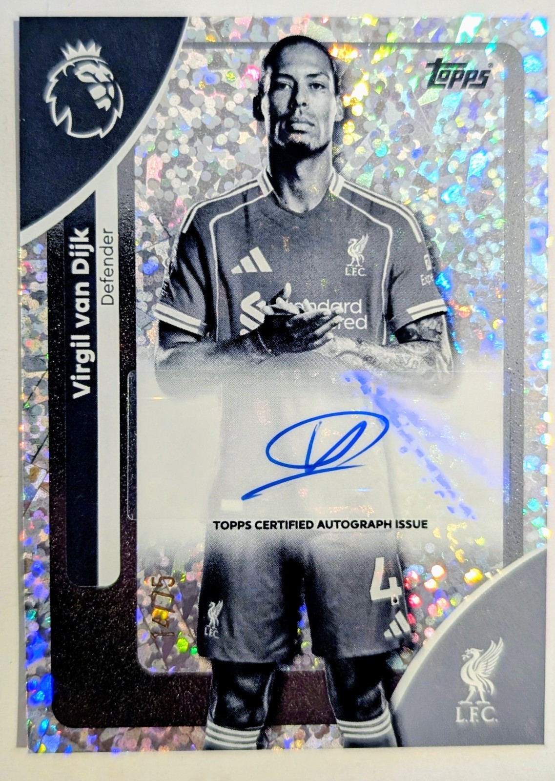 Topps Virgil Van Dijk Premier League 2025/2026 Liverpool Autograph 14/75 for sale on Ebay