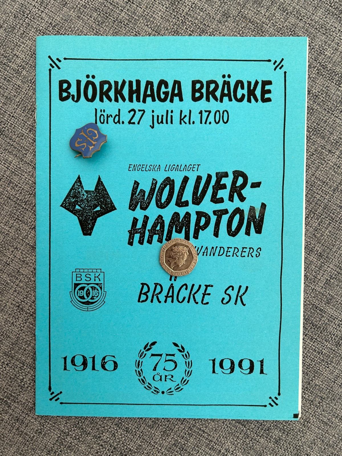 BRACKE SK SWEDEN V WOLVERHAMPTON WANDERERS 1991/92 WOLVES FRIENDLY for sale on Ebay