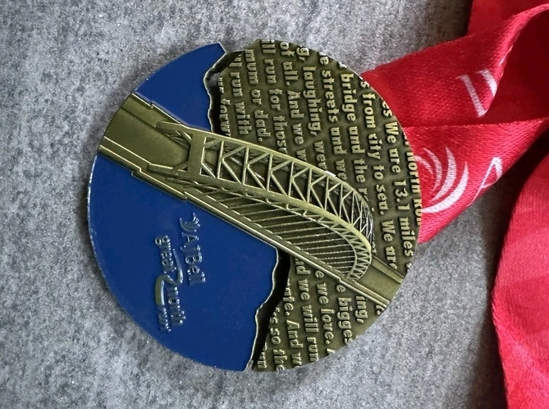 Great North Run Finishers Medal 2025. Unique Sunderland and River Wear design for sale on Ebay