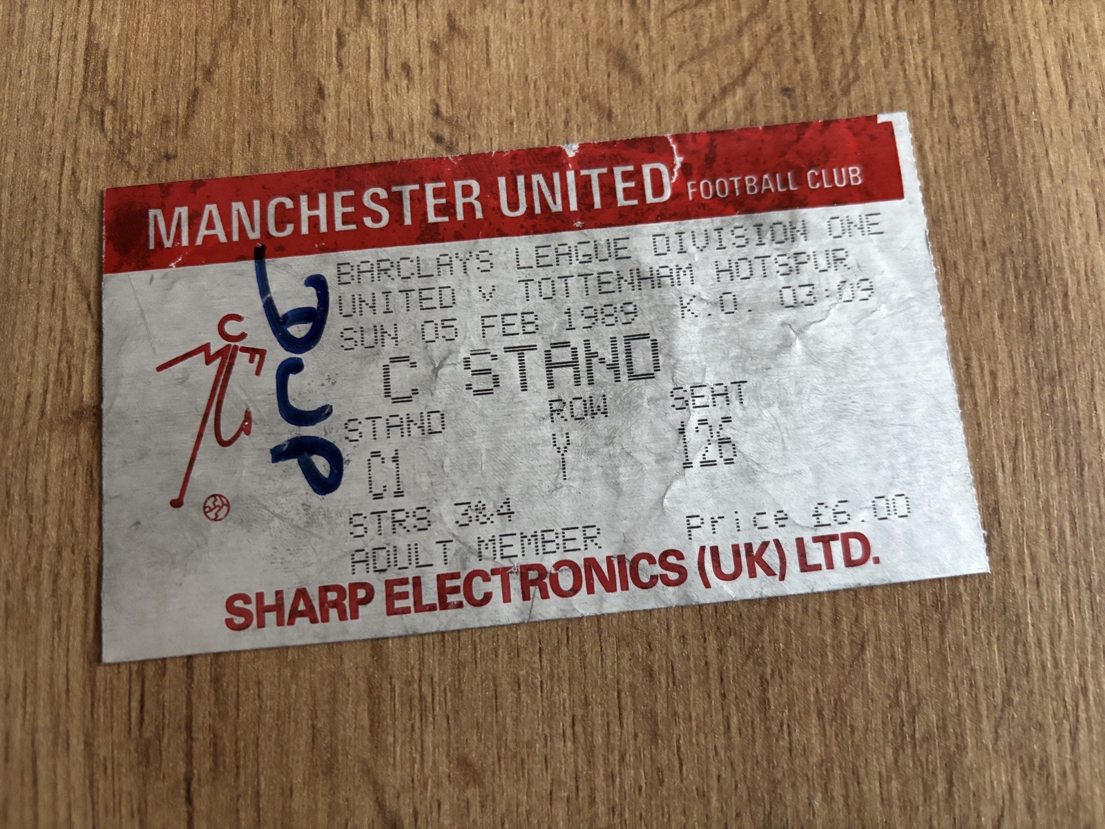 1989 TICKET STUB DIV ONE    MANCHESTER UNITED MAN UTD V SPURS 5/2/89 for sale on Ebay