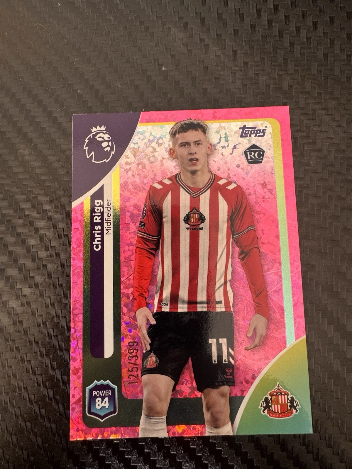 Chris Rigg Pink Parallel Rookie /399 Topps 2026 Premier League Sunderland for sale on Ebay