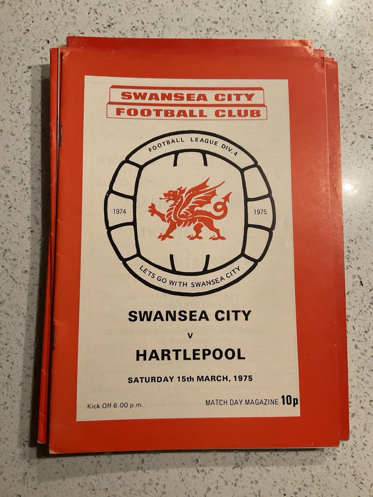 Swansea City v Hartlepool 15th Mar 1975 for sale on Ebay