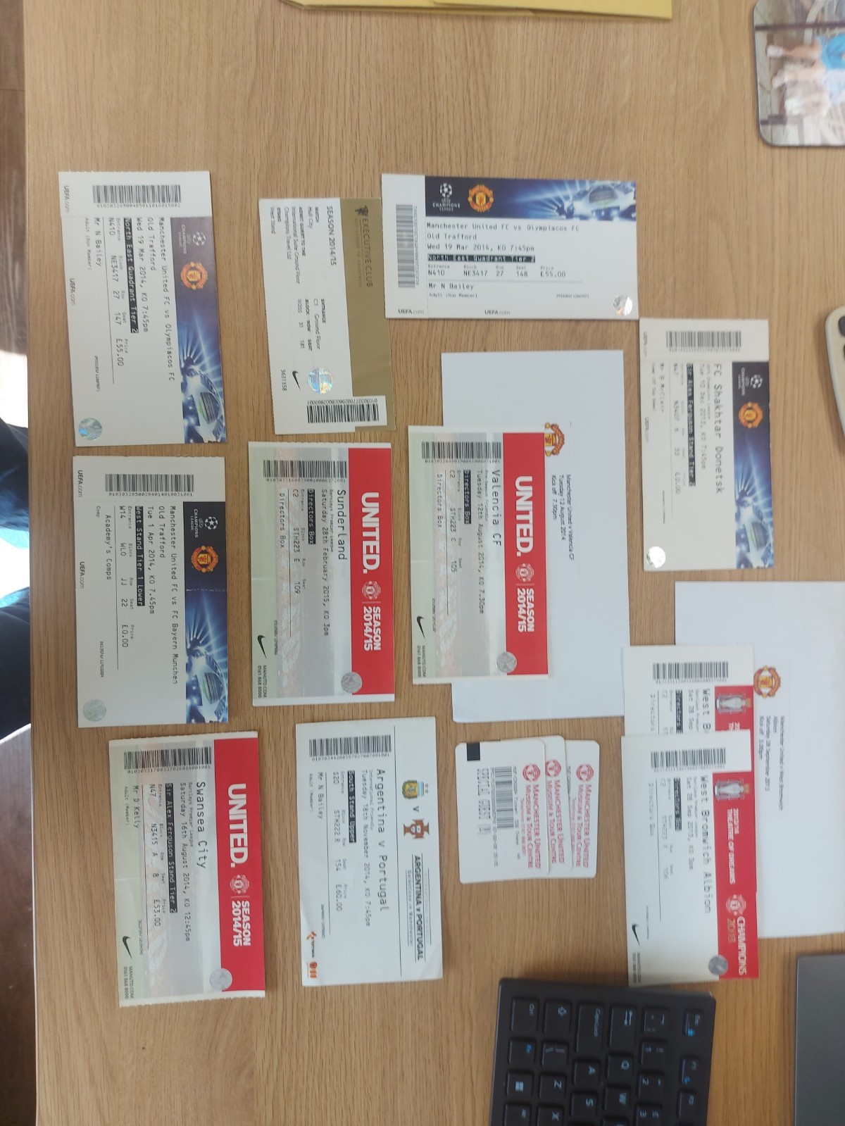 MANCHESTER UNITED 14 TICKETS 2002 - 2015 for sale on Ebay