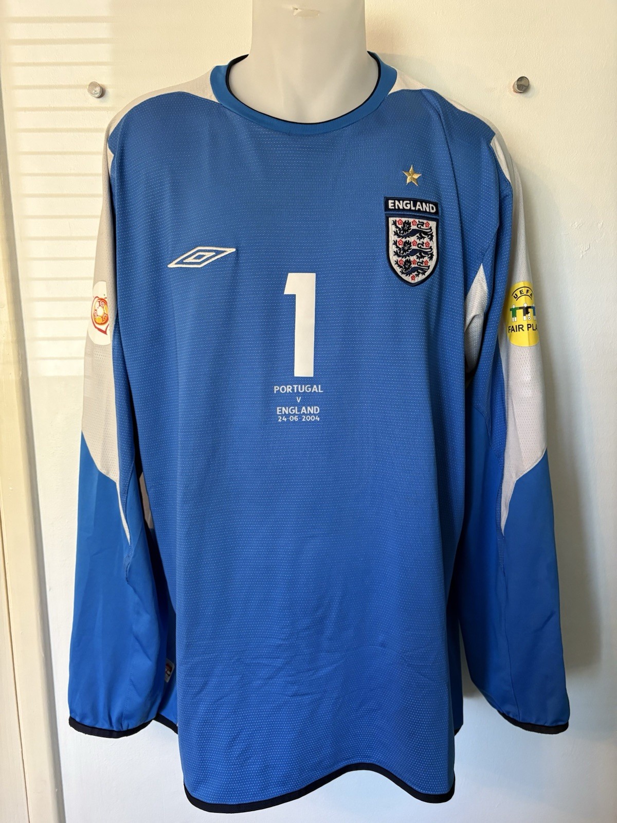 England Match Issue Goalkeeper Euro 2004 Football Shirt Player Worn Umbro for sale on Ebay