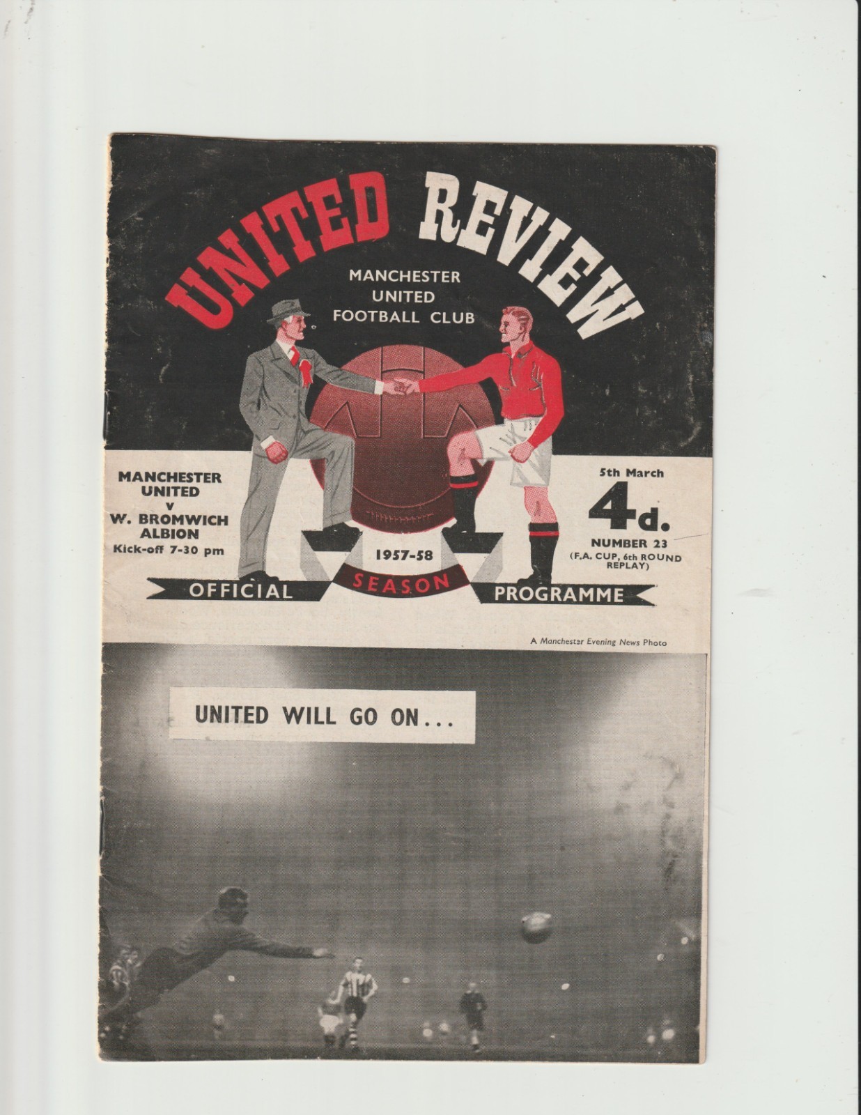 1957/58 F.A.Cup.Manchester United v West Bromwich Albion. for sale on Ebay