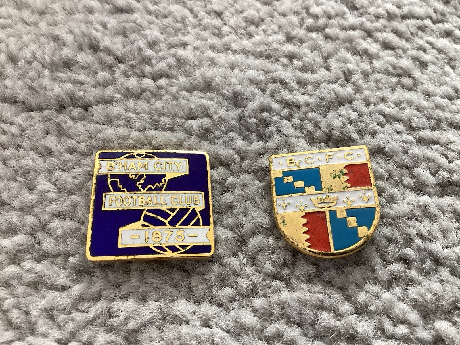 Birmingham City Football Club Pair Of  Vintage Enamel  Pin Badge’s for sale on Ebay