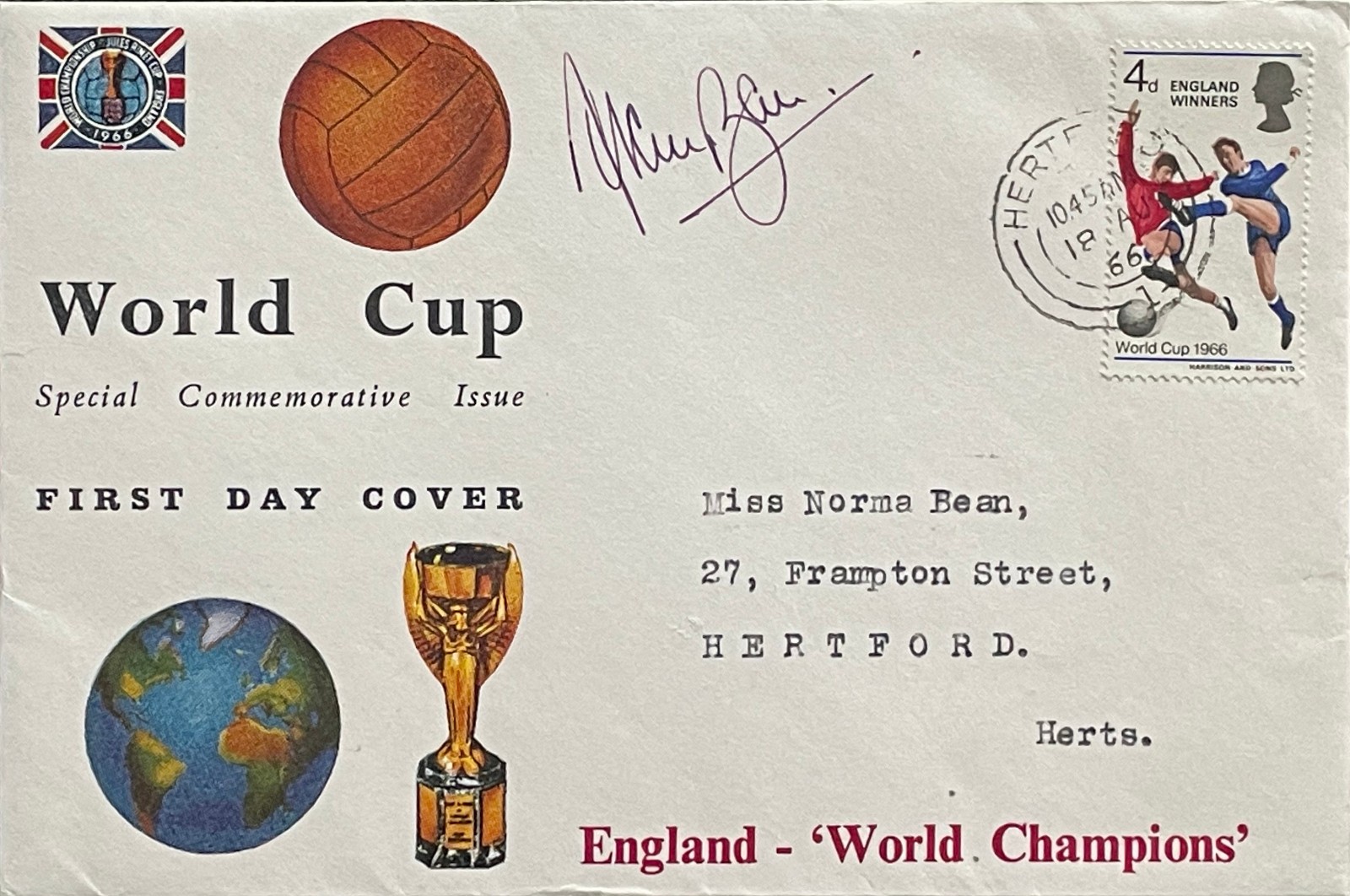 Alan Ball England 1966 World Cup Everton Signed FDC Cover PHOTO PROOF COA for sale on Ebay