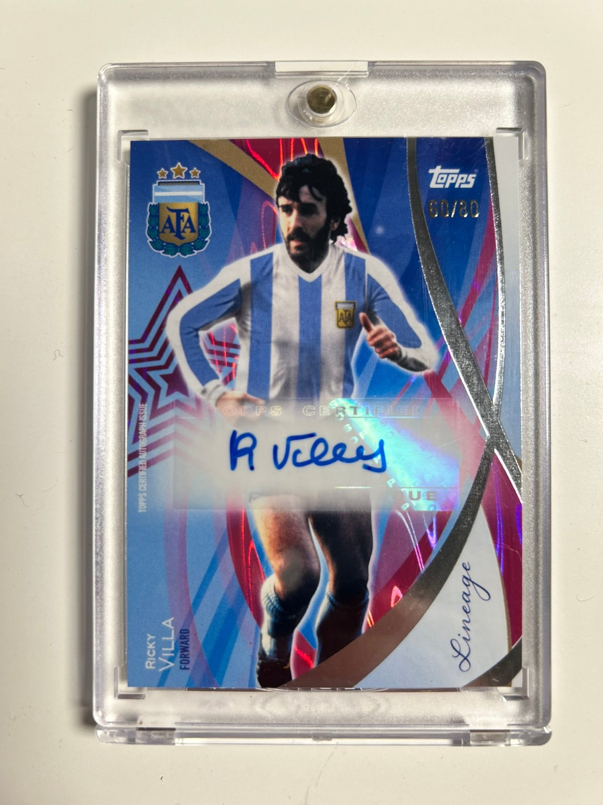 TOPPS ARGENTINA LEGENDS 2025 RICKY VILLA ARGENTINA AUTOGRAPH 060/080. for sale on Ebay