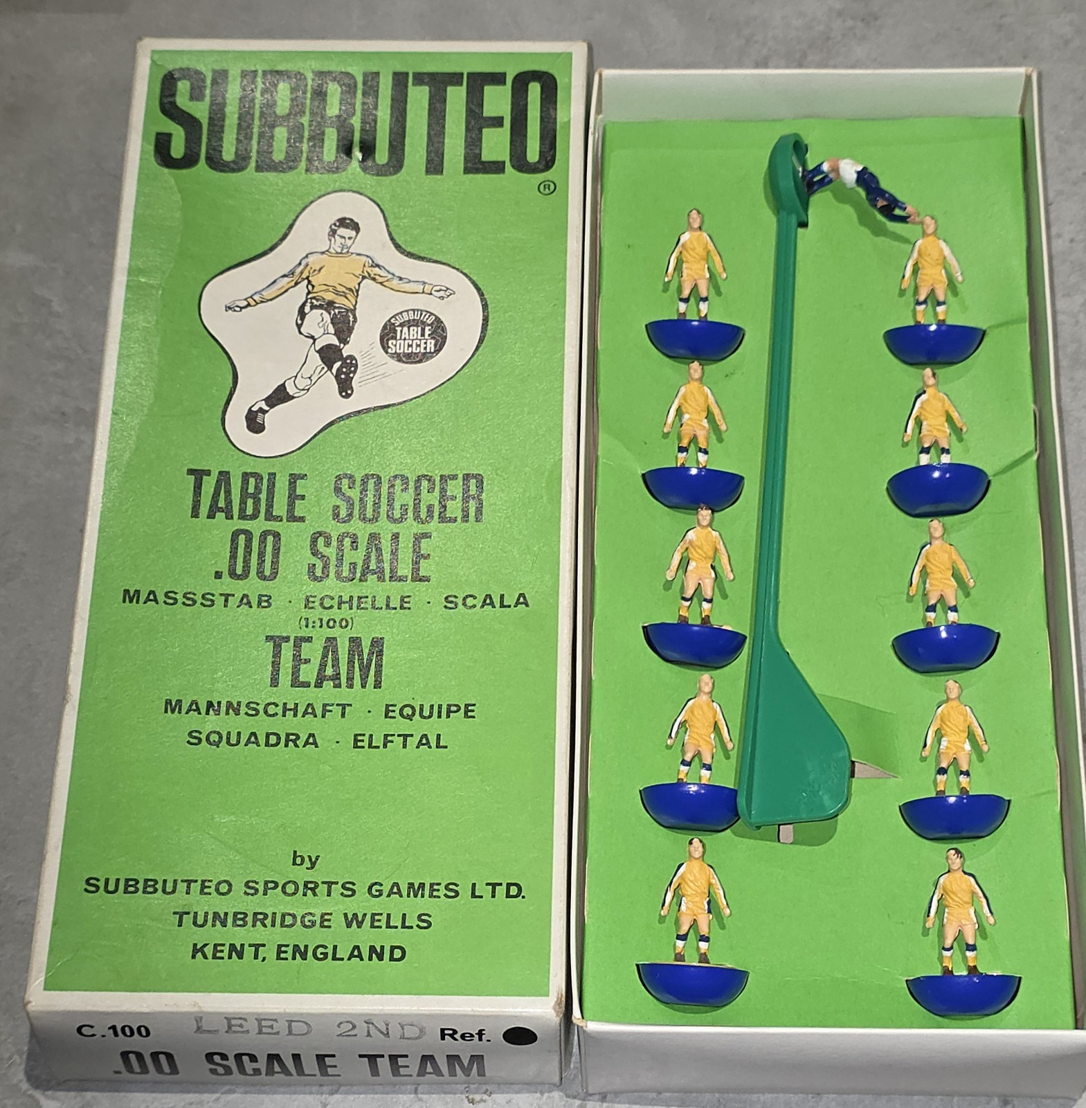 Subbuteo Leeds 2nd Kit HW in Named Box for sale on Ebay