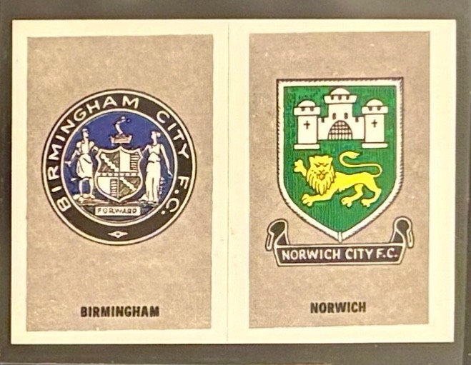 PANINI TOP SELLERS FOOTBALL 77 - TEAM BADGES - BIRMINGHAM / NORWICH for sale on Ebay