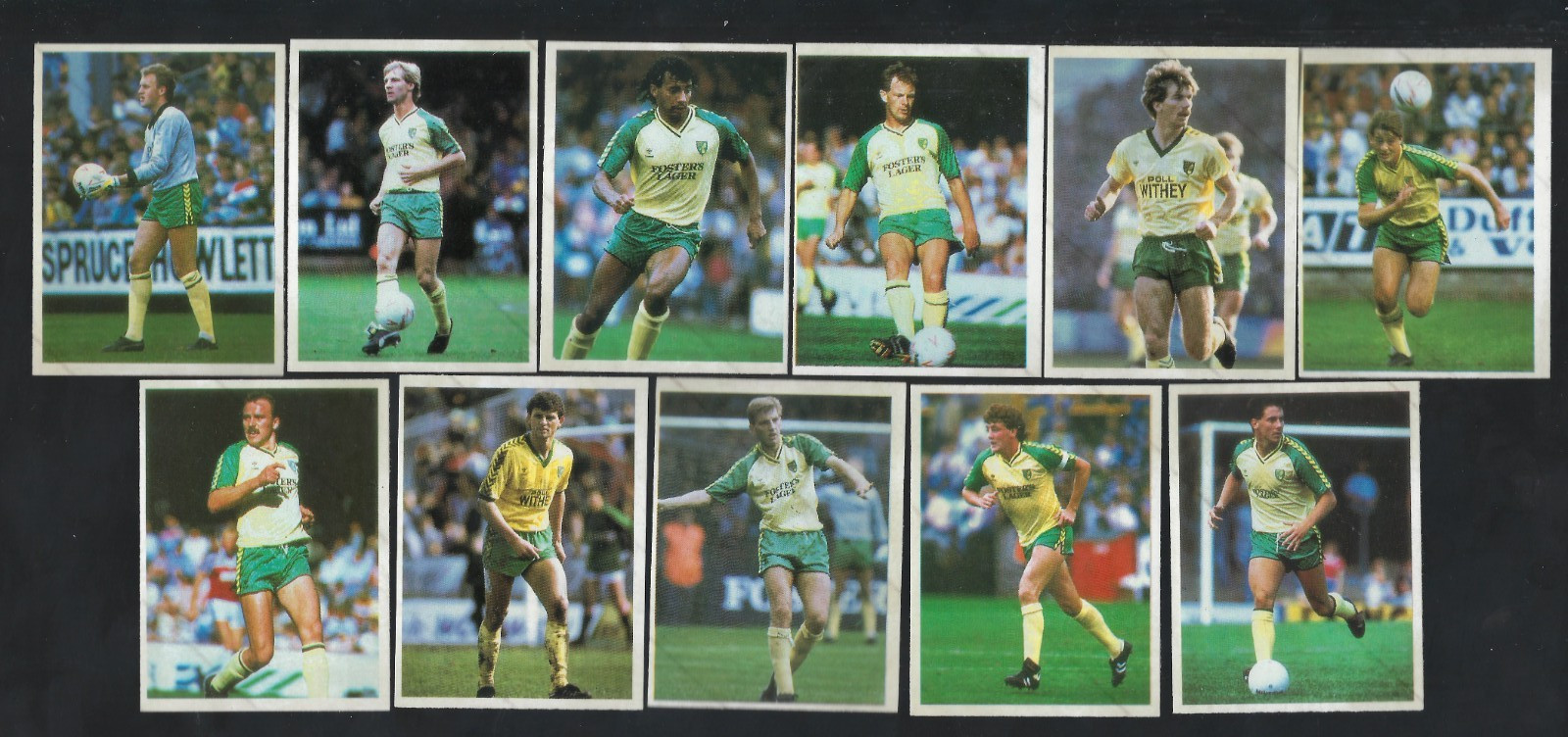 VINTAGE DAILY MIRROR SOCCER  1986/87- LOT OF 11 NORWICH CITY STICKERS- EXCELLENT for sale on Ebay