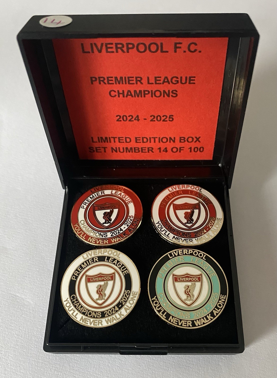 LIVERPOOL Football Club FC Badge LTD/ED LEAGUE CHAMPIONS WINNERS Box Pin Set for sale on Ebay
