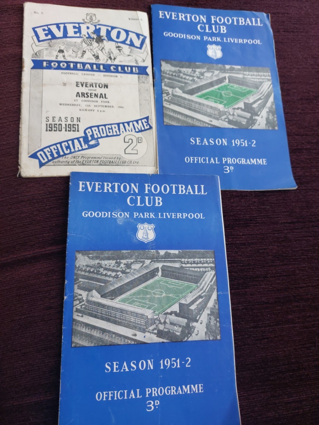 Everton FC Programmes 1950s X 3 for sale on Ebay