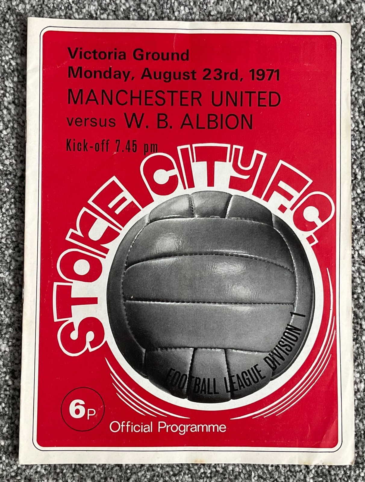 Manchester United v West Bromwich Albion 1971/72 (Played at Stoke City) for sale on Ebay