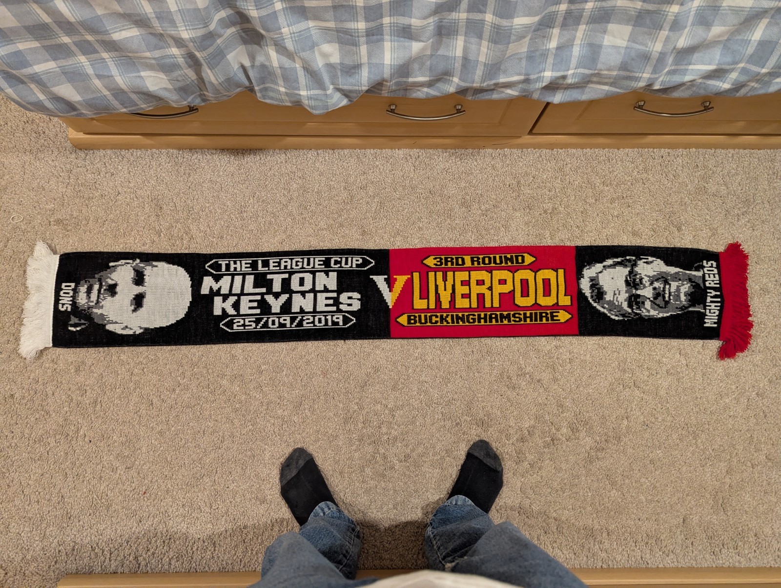 Scarf - MK Dons V Liverpool 2019 for sale on Ebay