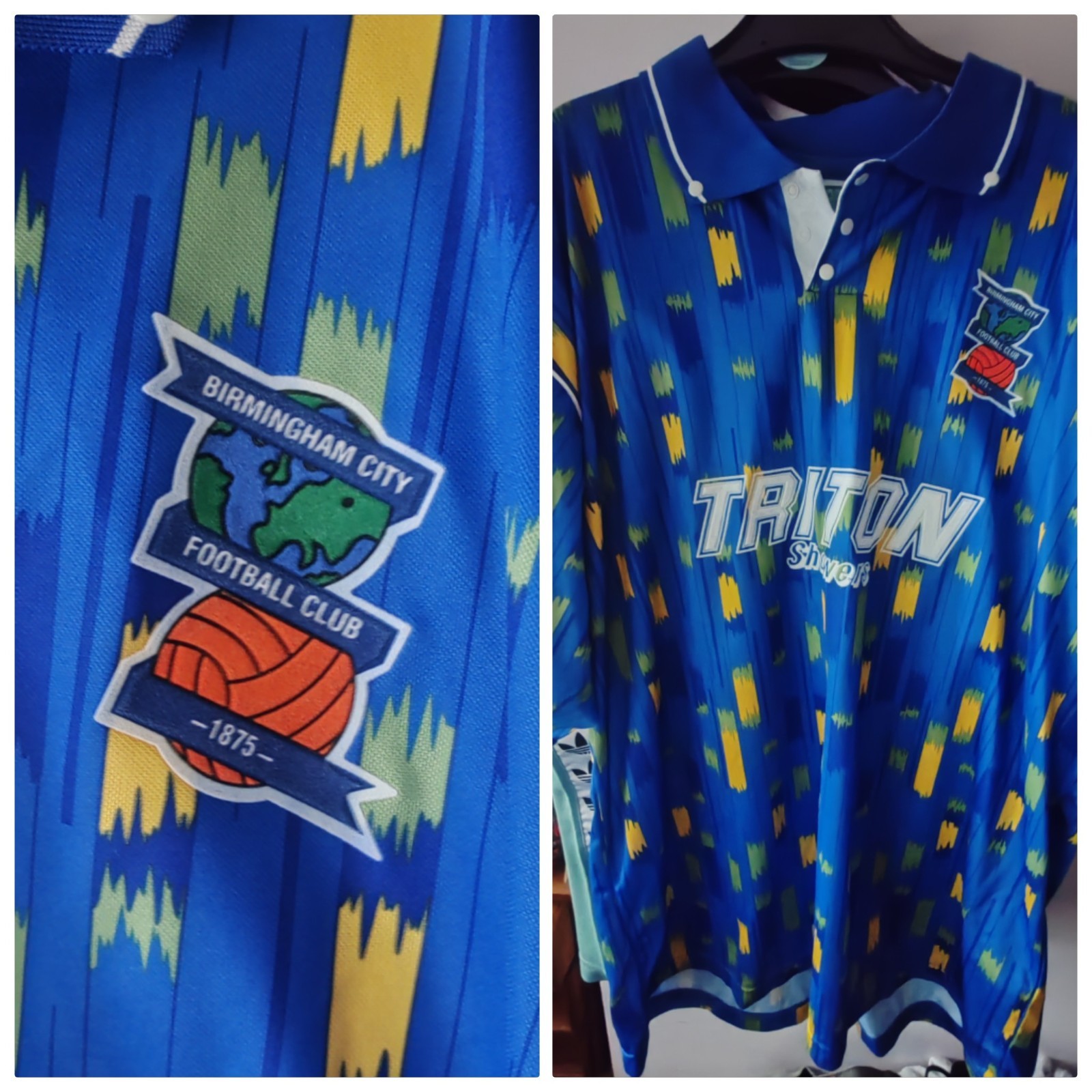 Birmingham City FC Shirt 92/93 Size XL (Paint Splash) Excellent CONDITION. Rare for sale on Ebay
