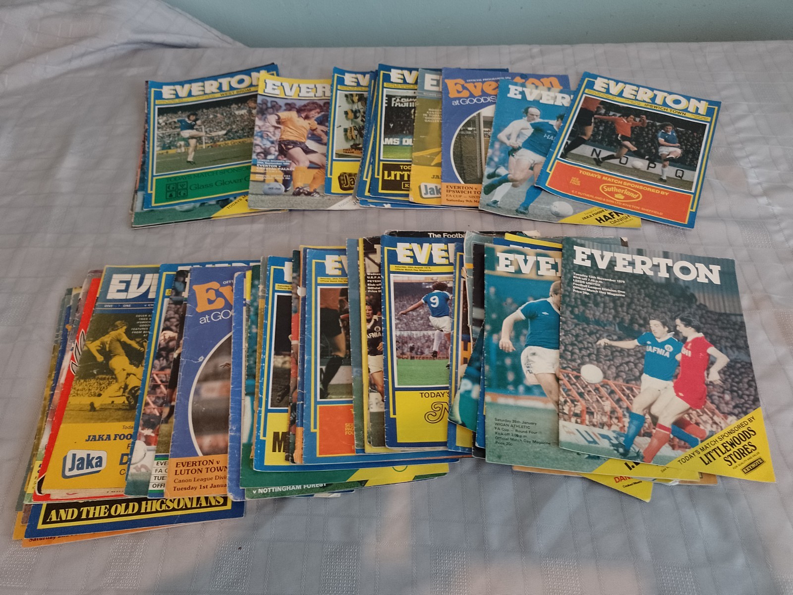JOBLOT OF 60 OLD EVERTON FOOTBALL PROGRAMMES FROM EARLY 1970S TO THE 80S  for sale on Ebay