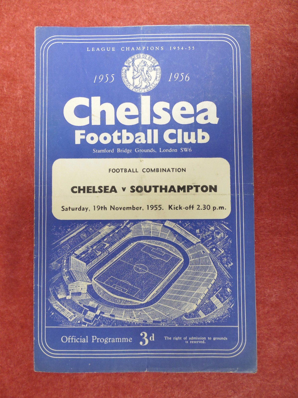 CHELSEA v SOUTHAMPTON | 1955/1956 | RESERVES | 19 NOV 1955 | UK FREEPOST for sale on Ebay