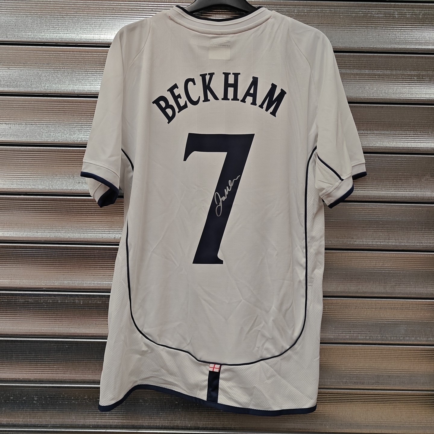 David Beckham Back Signed England 2002 Home Shirt, Certified by icons.com for sale on Ebay