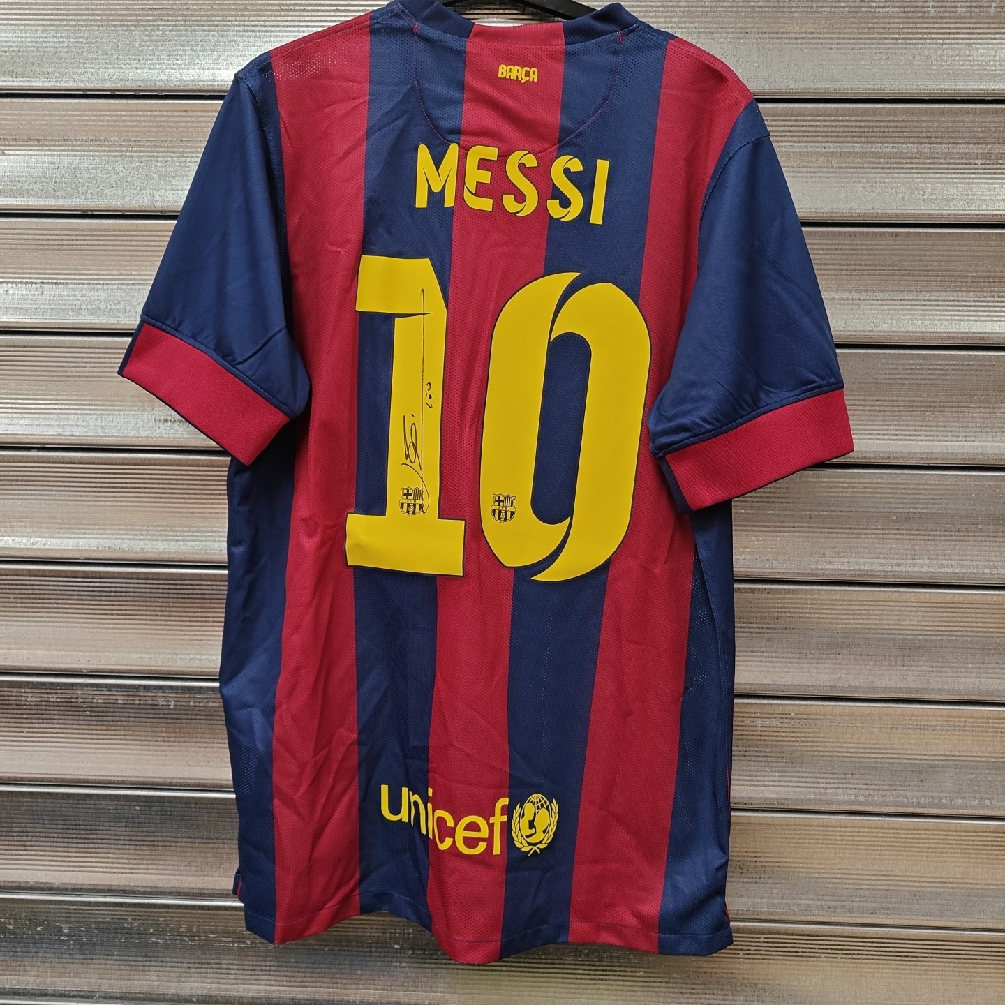 Lionel Messi Official Back Signed FC Barcelona Shirt, 2014-15 Certified for sale on Ebay