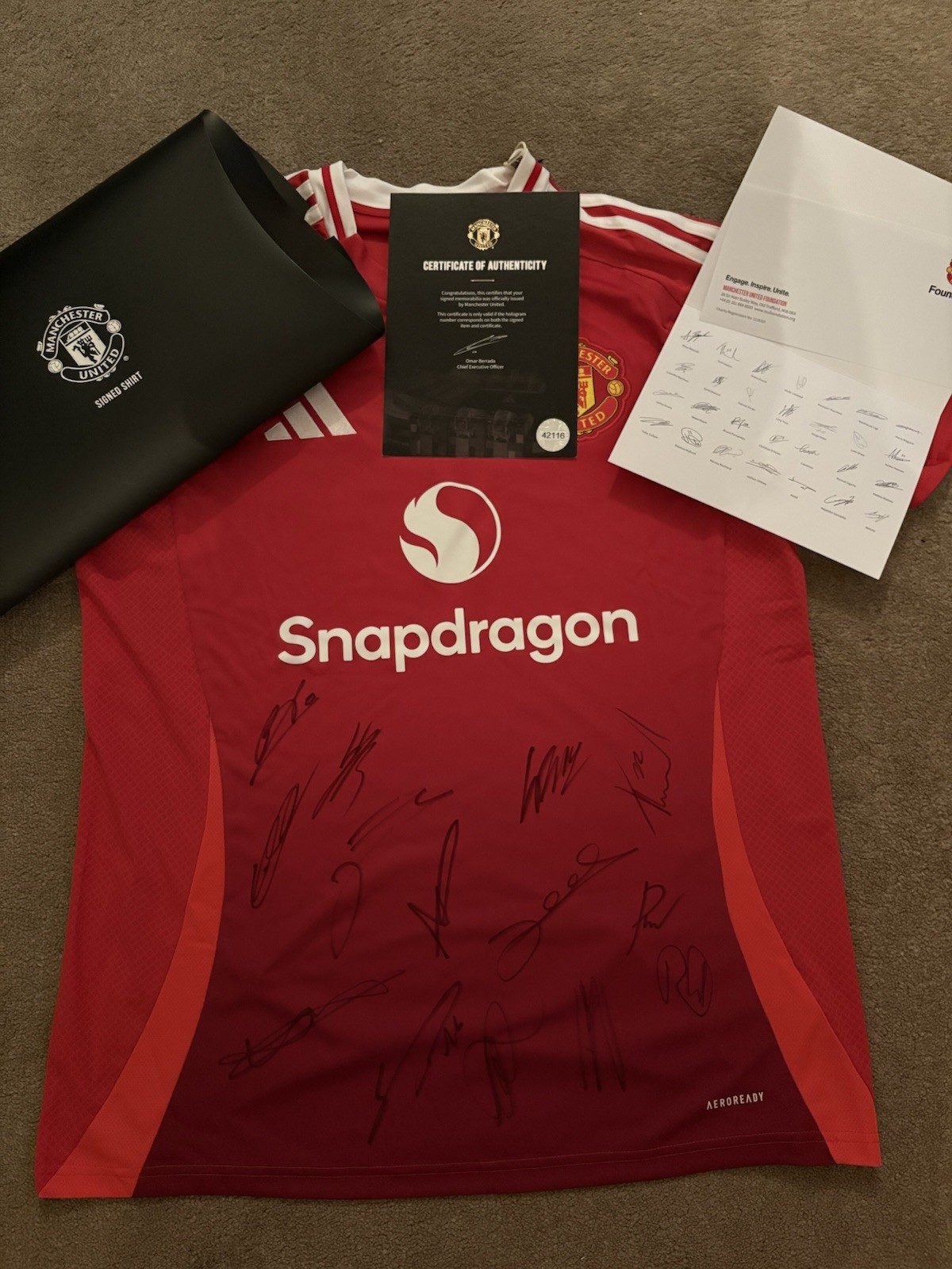 Manchester United 24/25 Signed Home Football Shirt With COA. for sale on Ebay