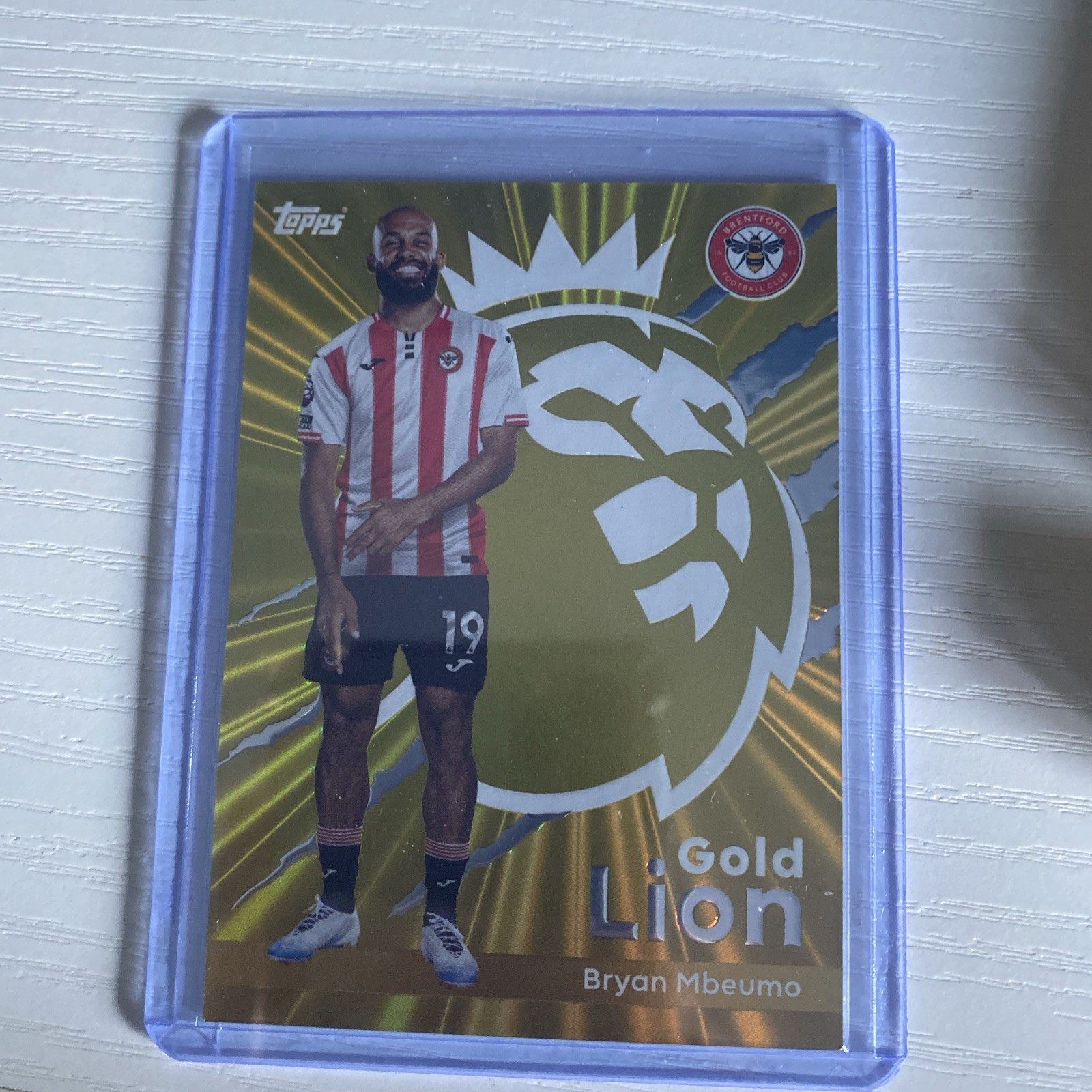 TOPPS PREMIER LEAGUE 2026 BRYAN MBEUMO GOLD LION INSERT BRENTFORD 2025/26 for sale on Ebay