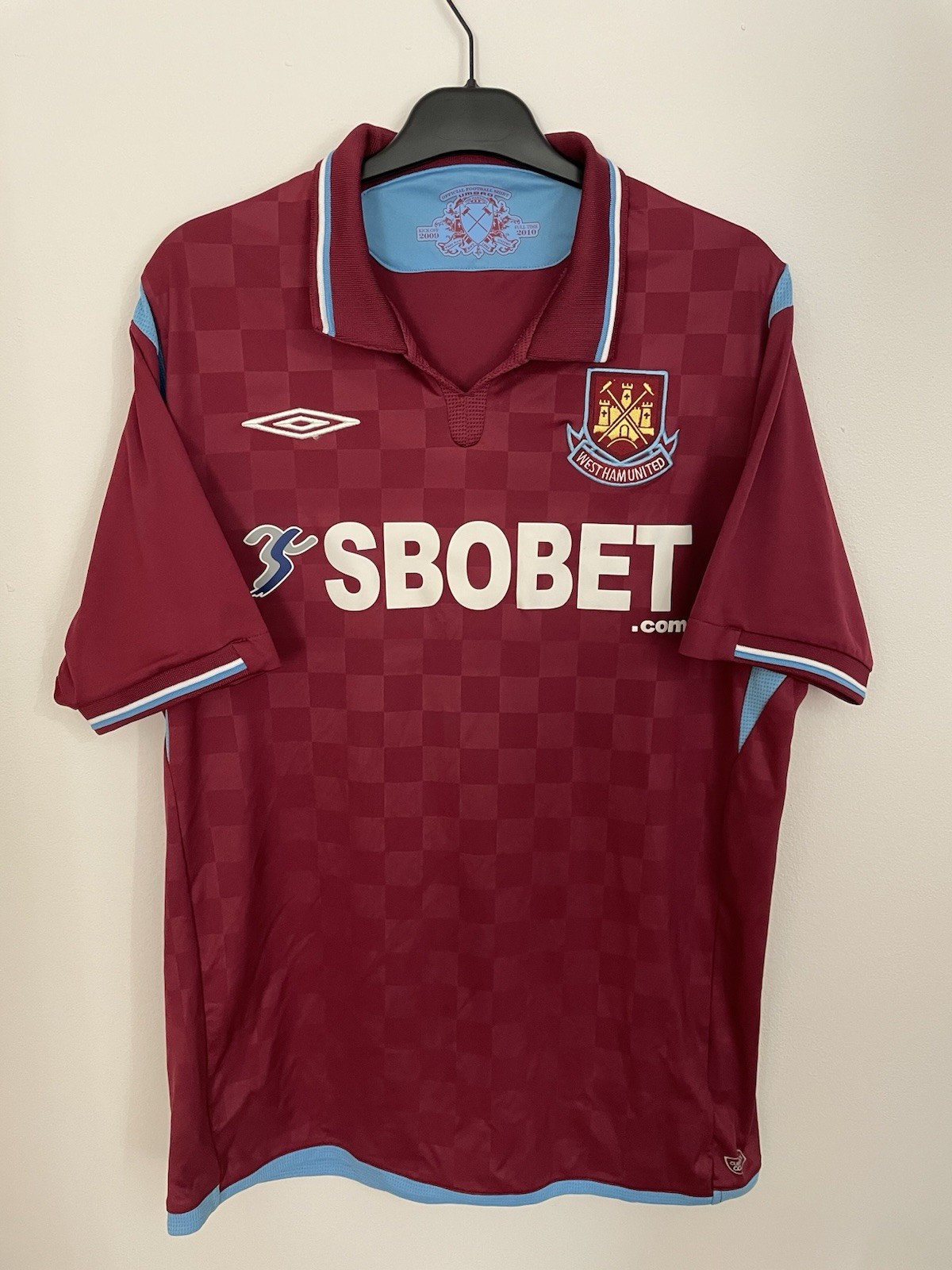 *West Ham United Football Shirt Home Kit 2009/10 Size Large for sale on Ebay