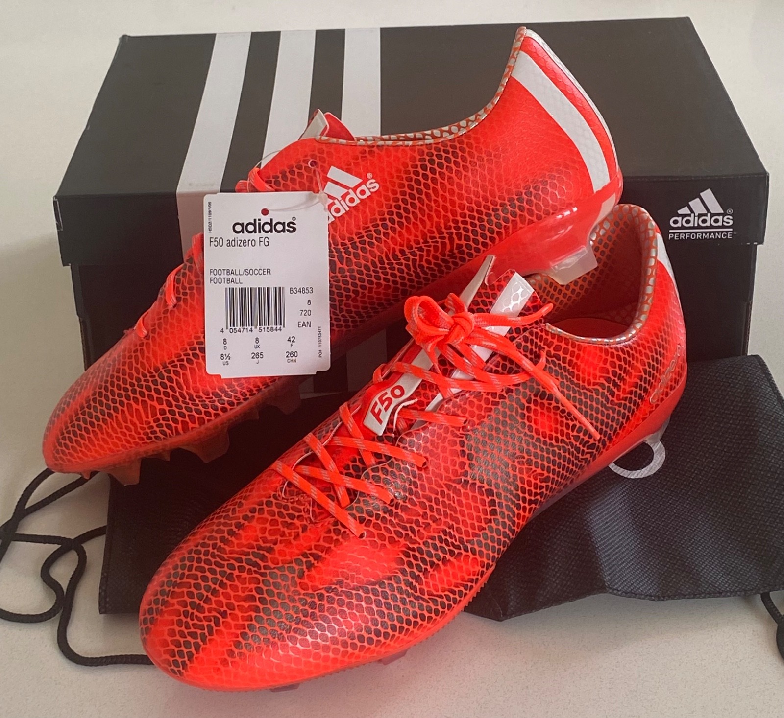 2015 ADIDAS F50 ADIZERO FG FOOTBALL BOOTS SOCCER CLEATS PREDATOR MERCURIAL UK 8 for sale on Ebay