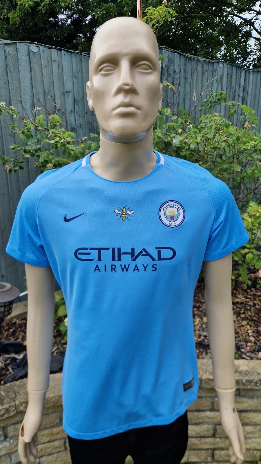 2017/18 Manchester City Home Shirt (with Worker Bee): Size XL for sale on Ebay