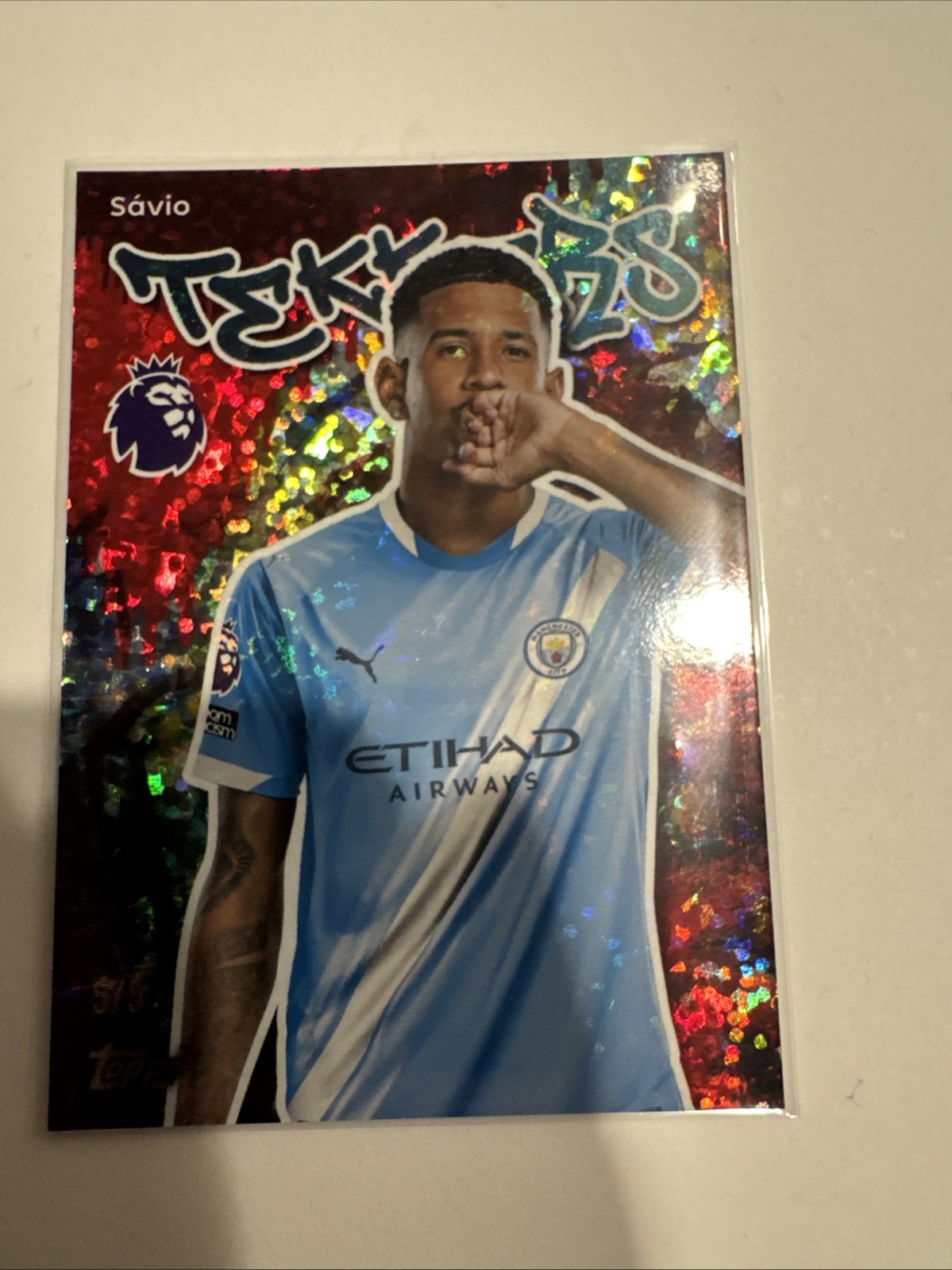 Topps Premier League 25/26 Manchester City  Tekkers Savio /5 BOOKEND RARE for sale on Ebay