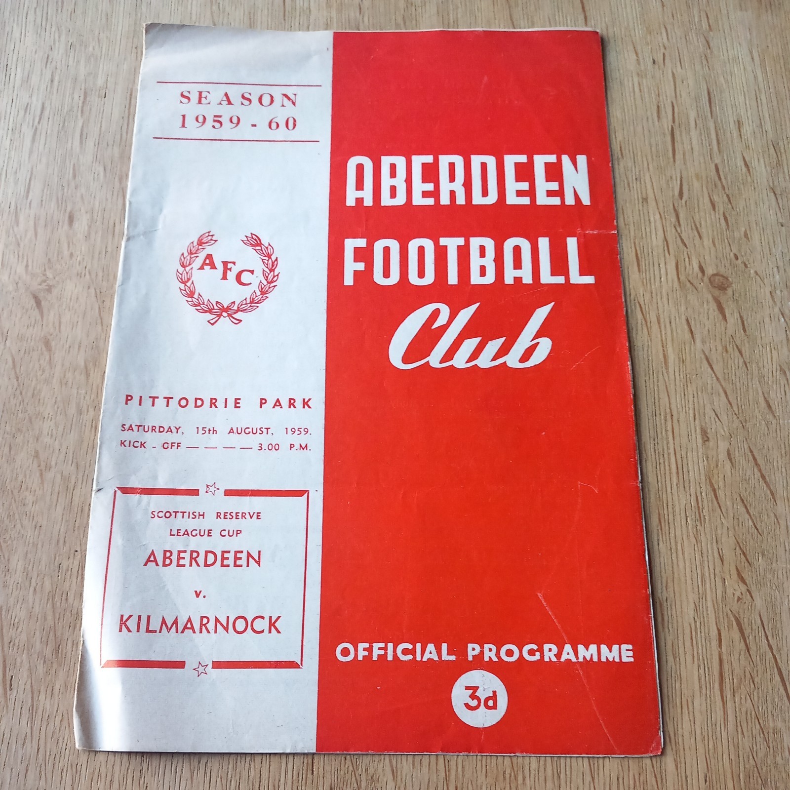1959/60 Aberdeen Res vs Kilmarnock Res - Scottish Reserve League Cup **FREE P&P for sale on Ebay